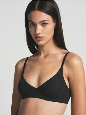Skims Bra Womens 30B Onyx Fits Everybody Unlined Demi Bra With Underwire